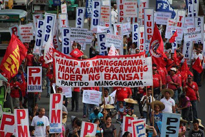 manggagawa partido workers ng labor pilipinas hindi pm wages jobs issues rally chicha chacha group raised rallies bonifacio nationwide twin
