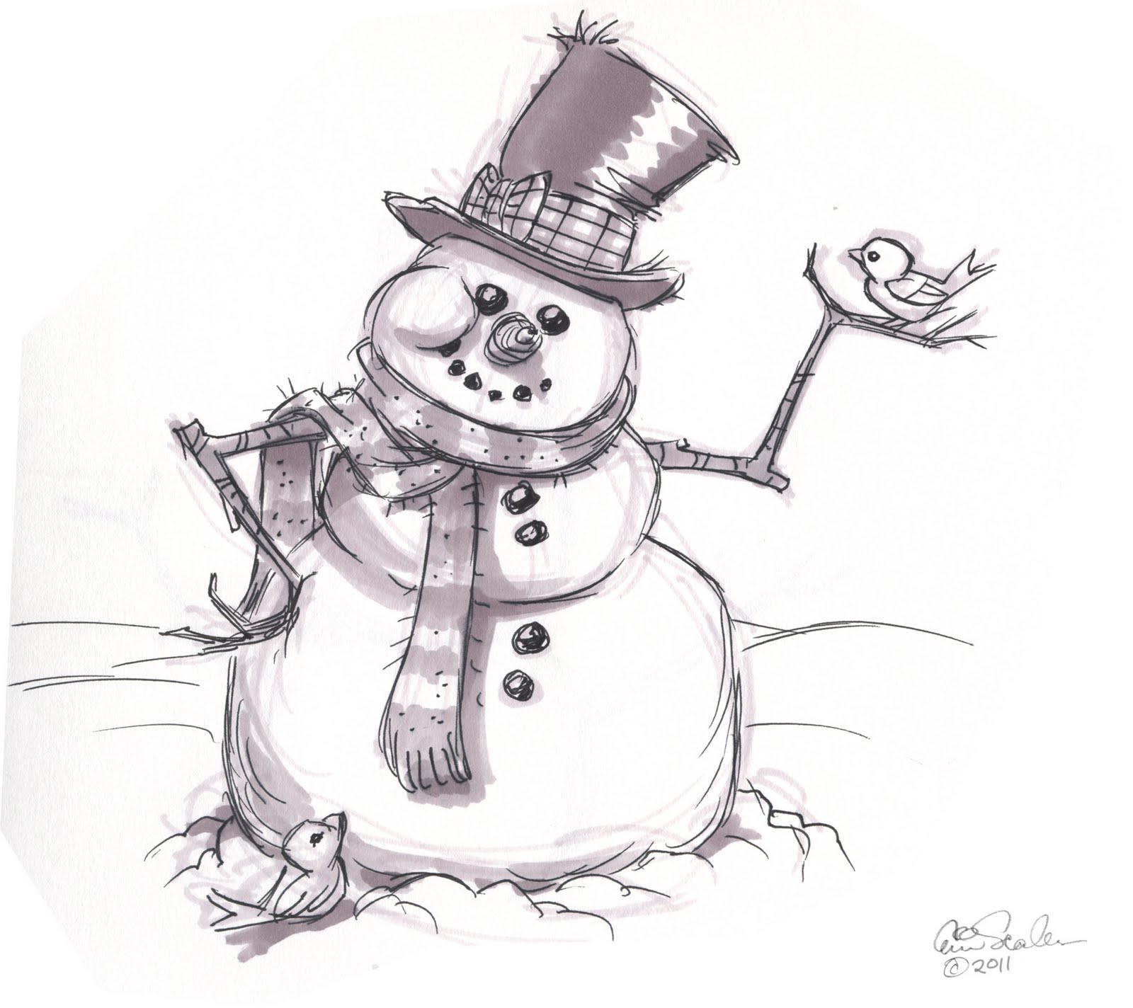 The Ol' Sketchbook Snowmen