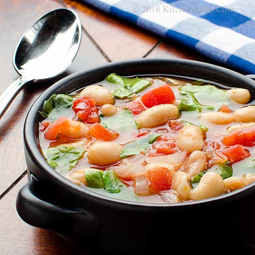 Tomato and White Bean Soup with Escarole