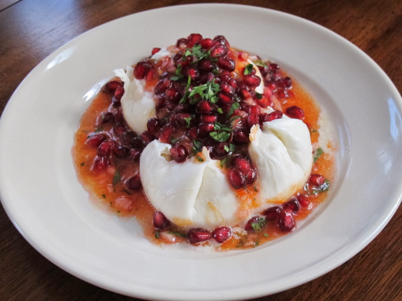 Kitchen Sink Diaries Burrata with PersimmonPomegranate Relish