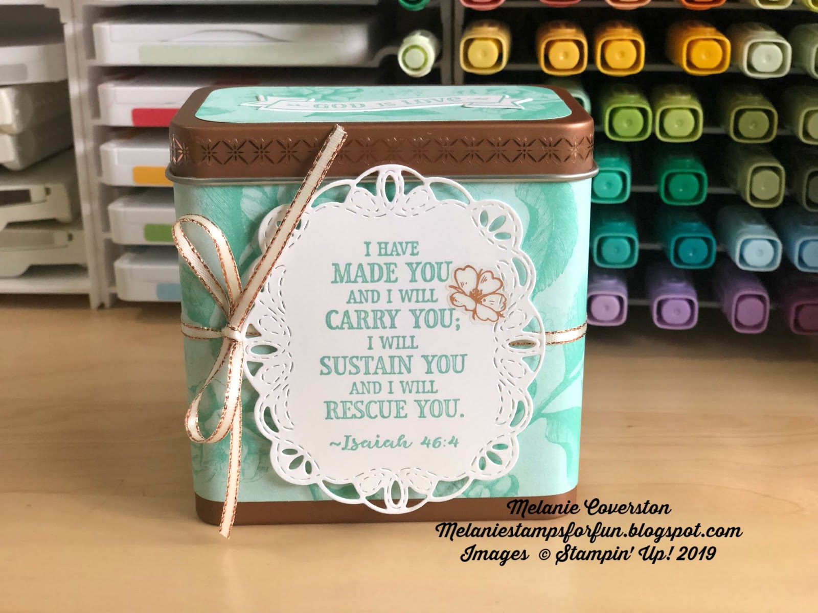 Stamp With Melanie Copper Tea Tin Prayer Box