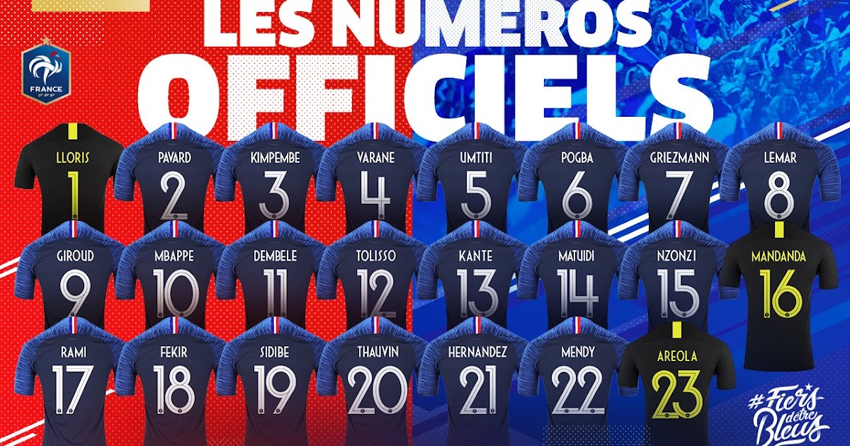 França revela a numeração das camisas para a Copa do Mundo Show de Camisas