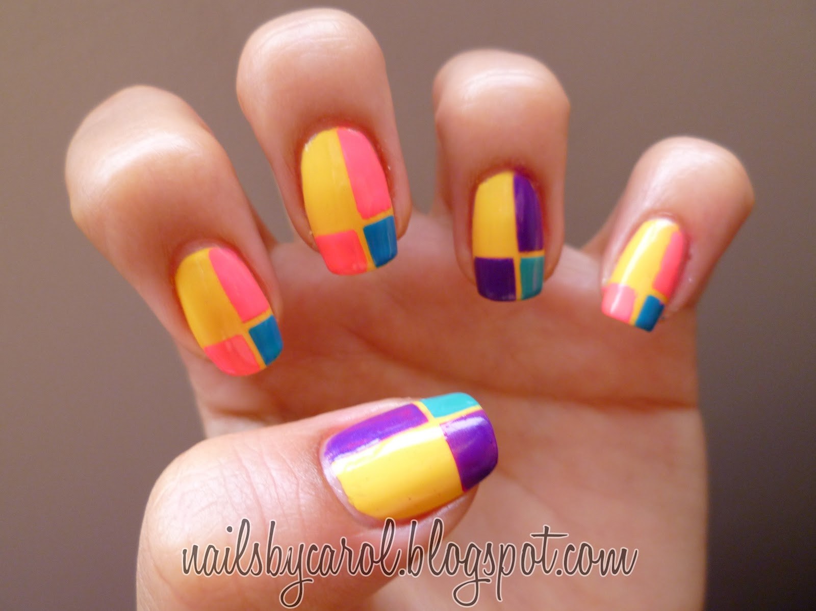 Nails by Carol: Geometric & Neon Manicure