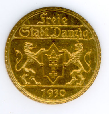 Danzig 25 Gulden golden coin 1930