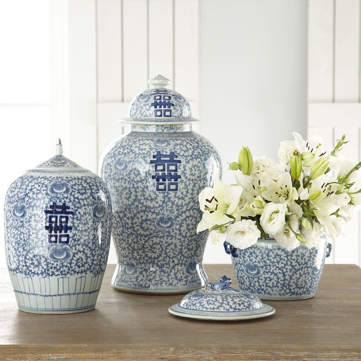 Color Outside the Lines Blue and White Chinoiserie Jars for Cheap!