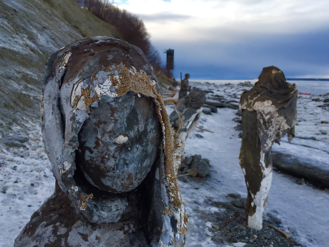 Statues at Point Woronzof Anchorage Alaska by Robert Sw