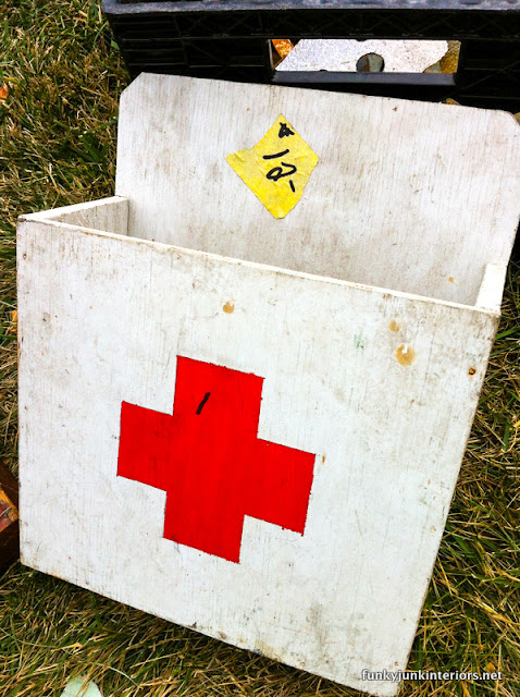 red cross painted box