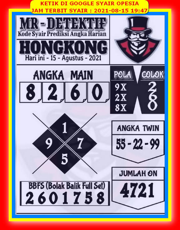 Prediksi Hongkong 15 Agustus 2021 Prediksi Togel Hk Sdy Sgp