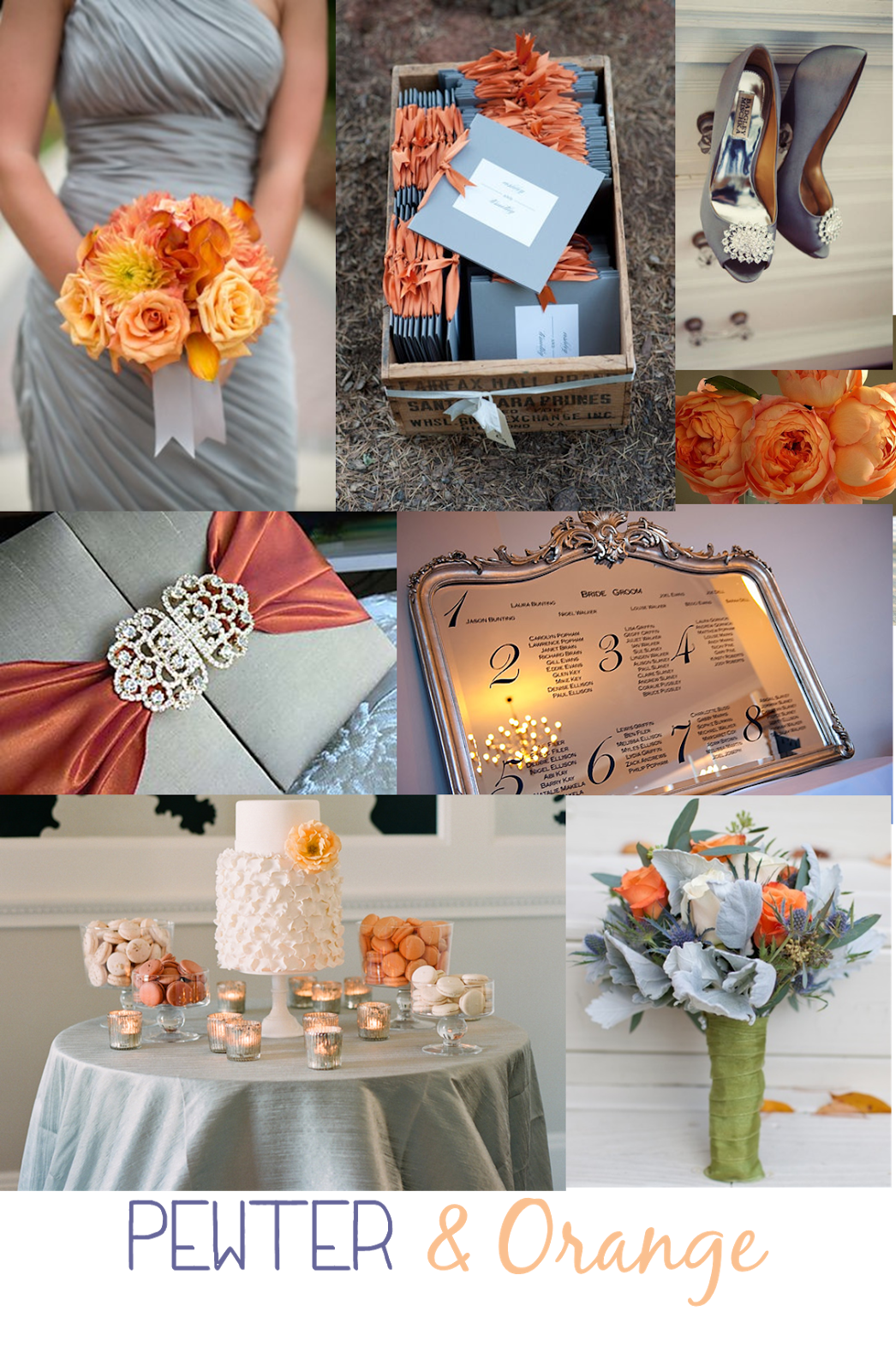 rivernorthLove Pewter & Orange Wedding Inspiration