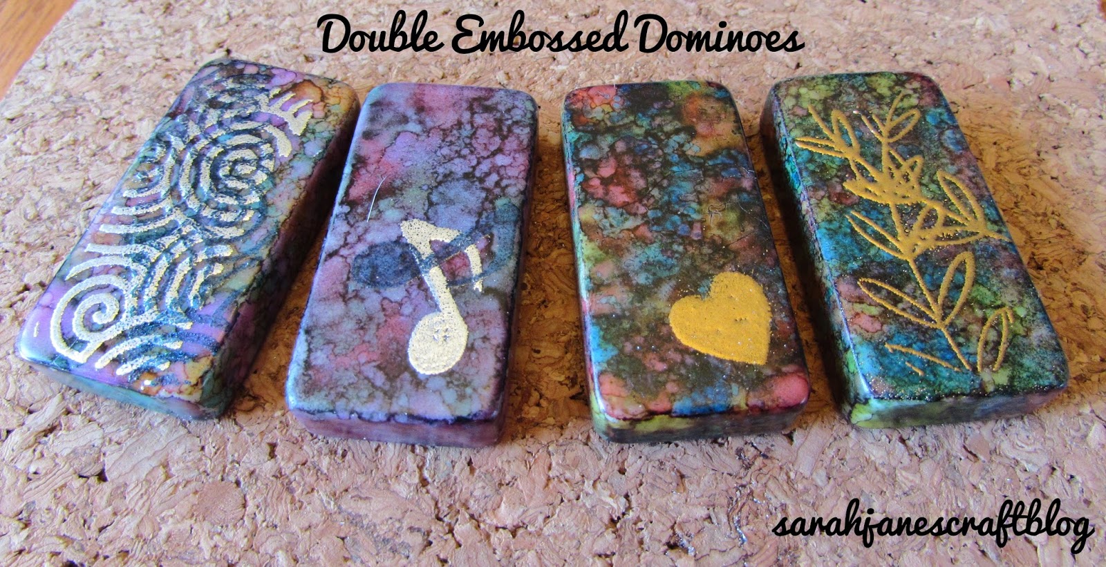Sarah Jane's Craft Blog Double Embossed Domino Pendants
