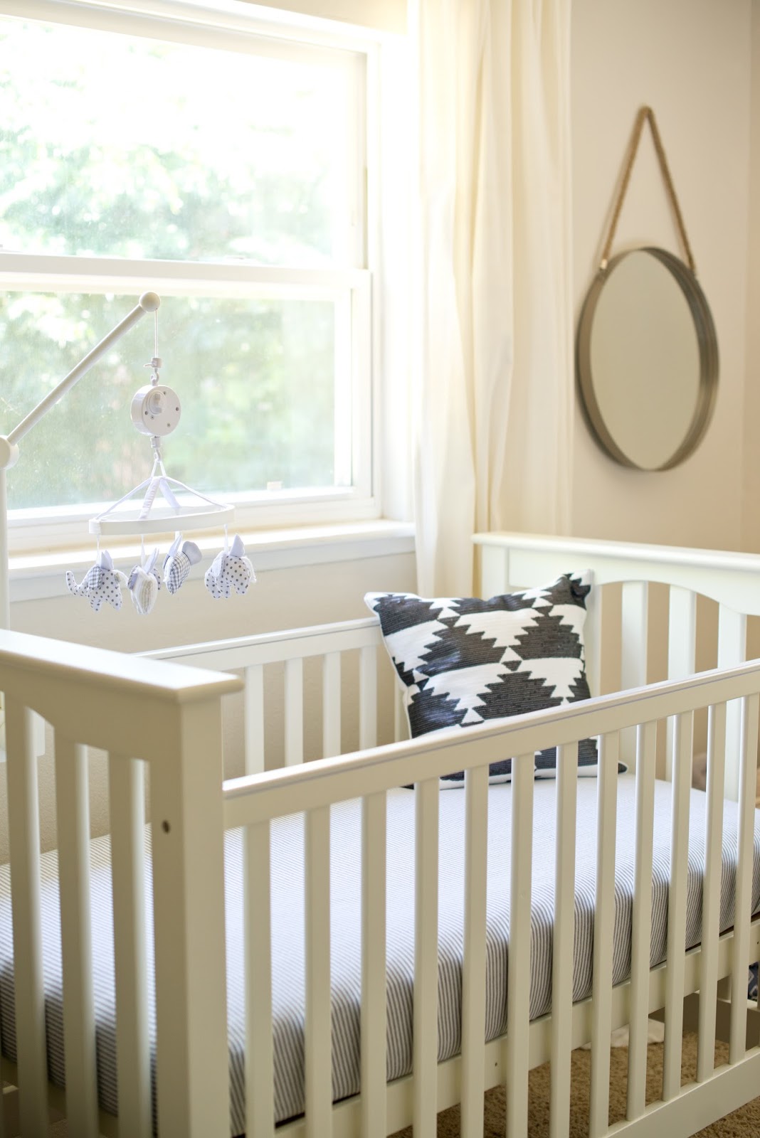 Domestic Fashionista Neutral Gray and White Boy Nursery