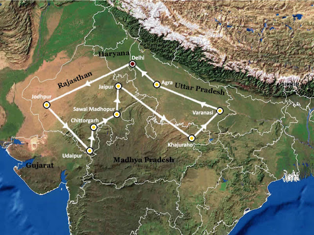 Route of 5 star luxrious Train
