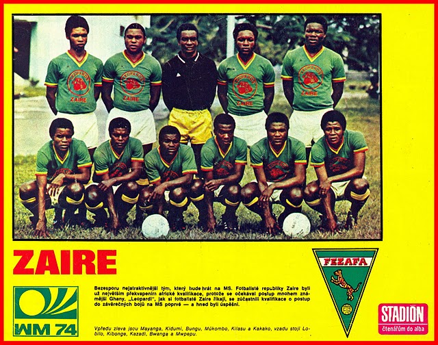 Football teams shirt and kits fan: Zaire World Cup 74 kits
