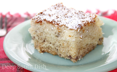 A light and tender snack cake made with buttermilk and bananas