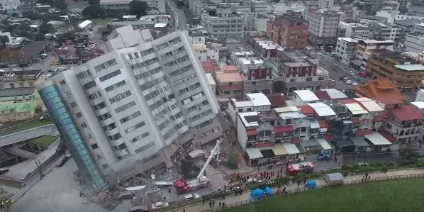 The aftermath of a powerful earthquake in Taiwan