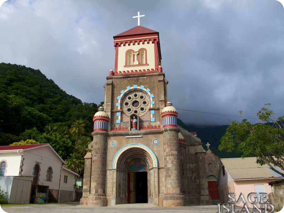 Sage Island Caribbean church by the sea
