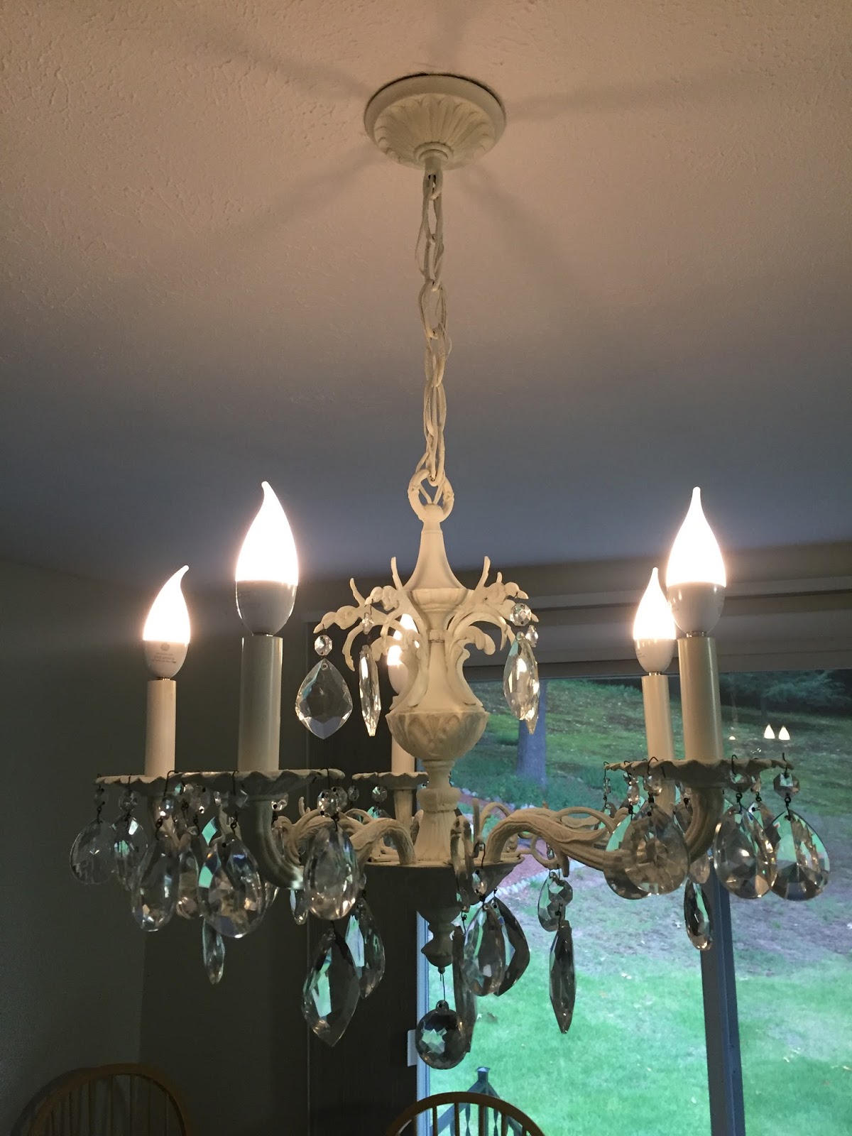 Drew Danielle Design Brass Chandelier Update Using Chalk Paint