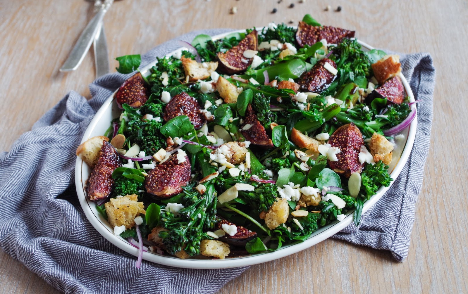Caramelised Fig & Tenderstem Broccoli Salad Euphoric Vegan