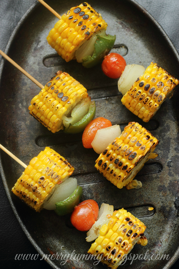 Merry Tummy Corn On The Cob Kebabs Corn On Sticks Summer Appetizer