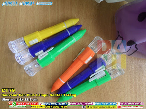 Souvenir Pen Plus Lampu Senter Terang