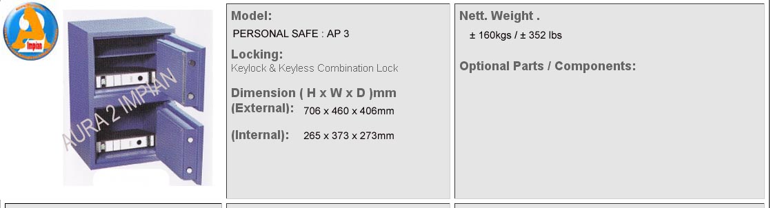 Aura 2 impian: SAFE BOX PETI BESI