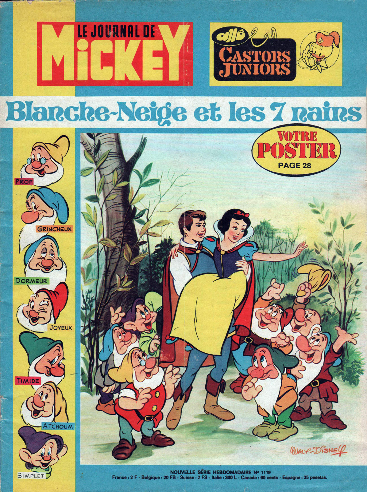 Filmic Light - Snow White Archive: 1973 Le Journal de Mickey - No