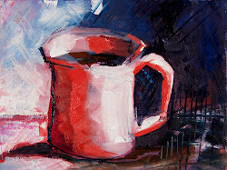 paintings cup mug coffee oil canvas panel x8