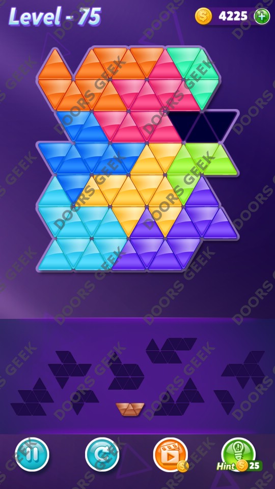 Block! Triangle Puzzle Proficient Level 75 Solution Doors Geek