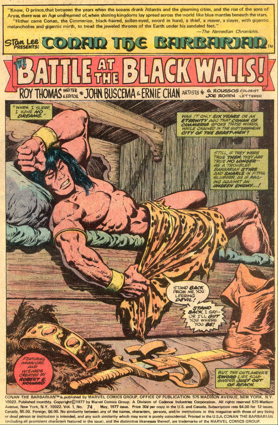 Read online Conan the Barbarian (1970) comic -  Issue #74 - 2