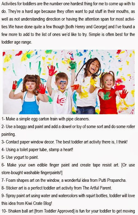 Creative activities for toddlers