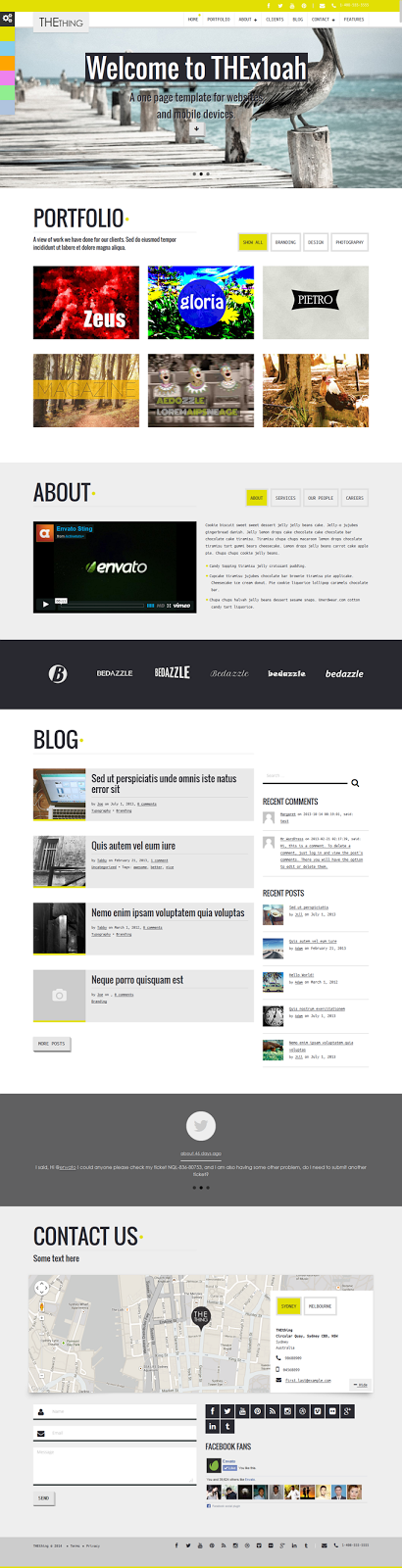 One page HTML template