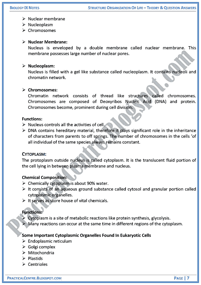 structural-organization-of-life-theory-and-question-answers-biology-ix