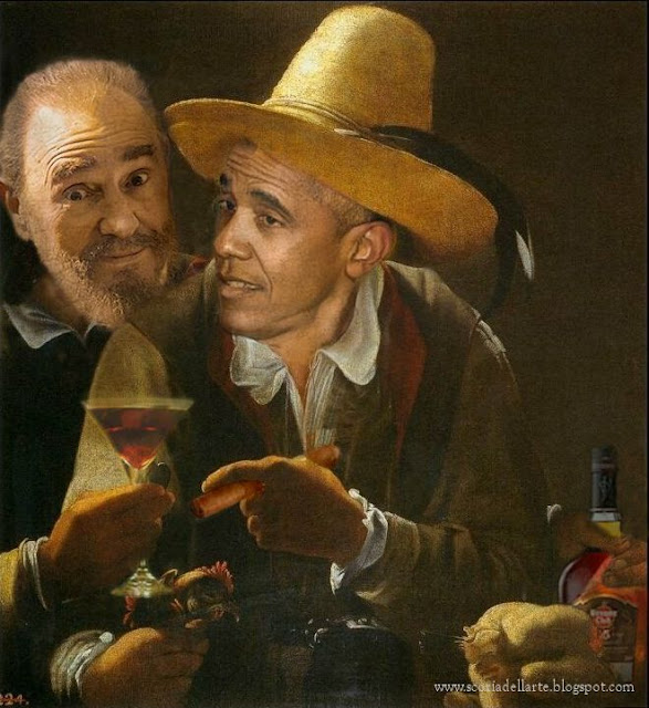 fotomontaggio incontro segreto fidel obama