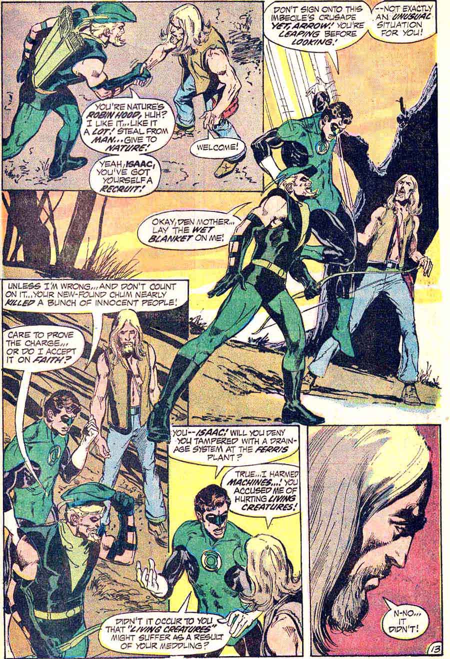 Green Lantern Green Arrow #89 bronze age 1970s dc comic book page art by Neal Adams