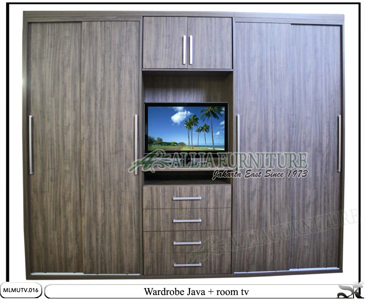 Lemari minimalis sliding tv unit Java - Allia Furniture