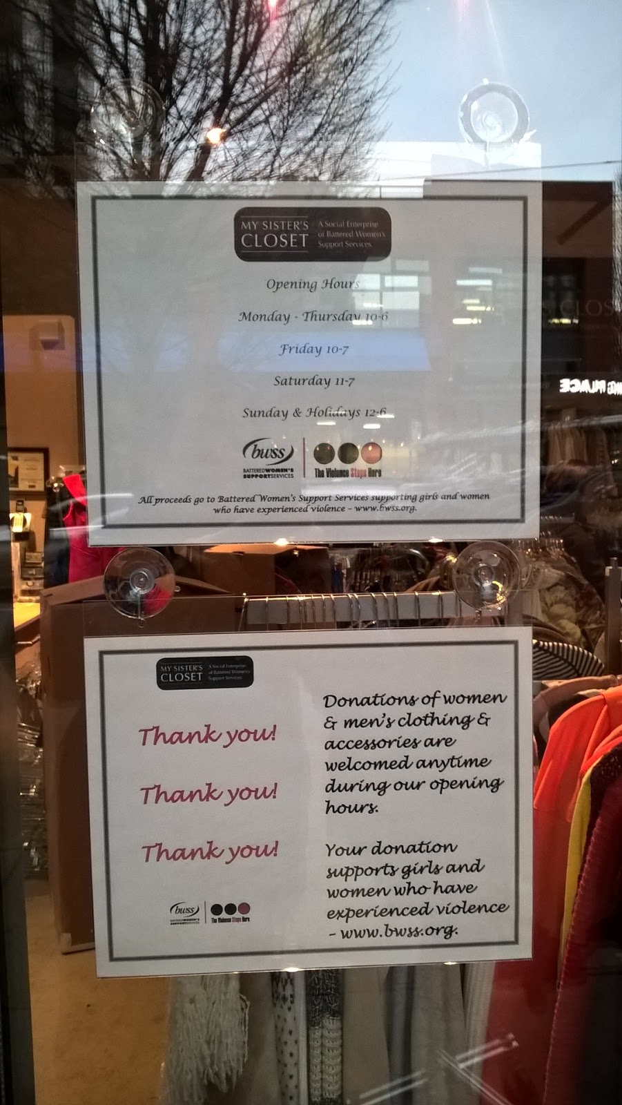 Nonprofit Thrift Shops in British Columbia Vancouver My Sister's Closet