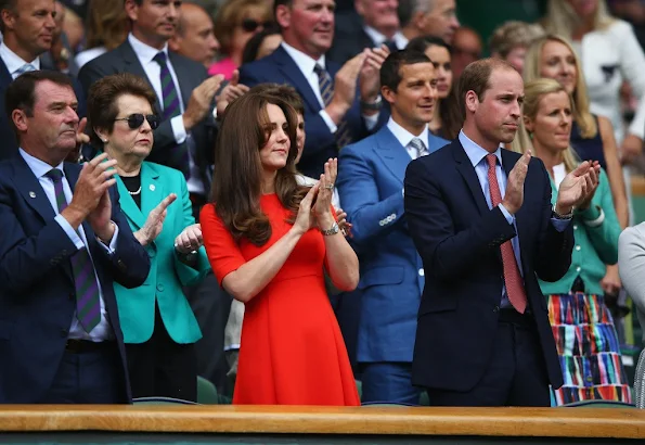 Catherine, Duchess of Cambridge and Prince William, Duke of Cambridge attend day nine of the Wimbledon Tennis Championships at Wimbledon 