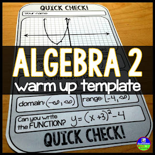 Algebra 2 warm up template