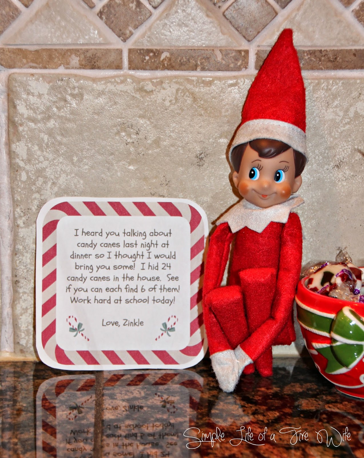 Simple Life of a Fire Wife: Elf on The Shelf: Hiding Candy Canes