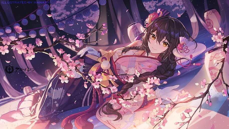Azur Lane, Mikasa, Kimono, Anime Girl, 4K, #4.1697 Wallpaper