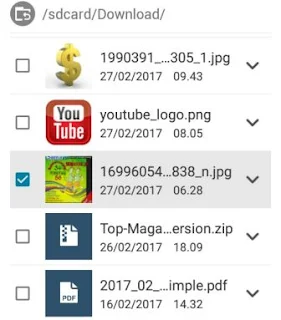 Menghapus file hasil download pada ponsel android