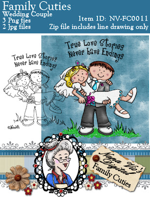 A digital stamp or a wedding couple from the family cuties collection.