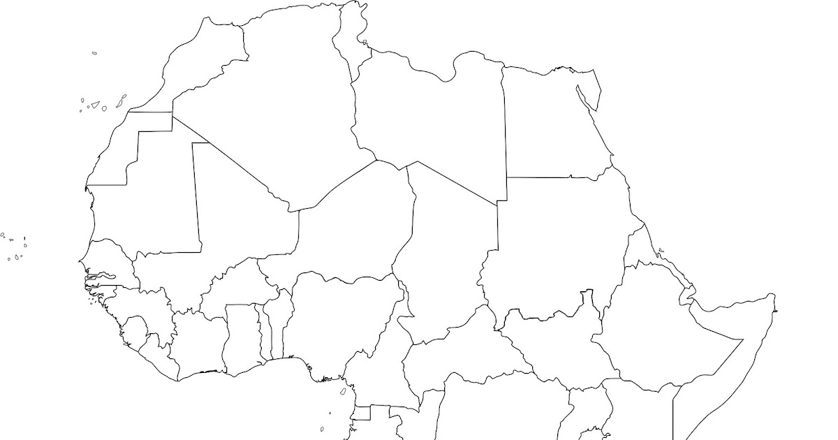 Africa Mapa Politico Blanco