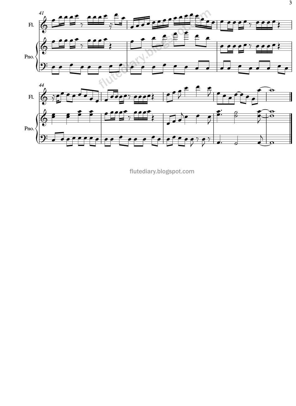 The Flute Diary Plants vs Zombies Theme Score for Flute and Piano