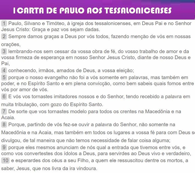  PRIMEIRA CARTA  DE PAULO AOS TESSALONICENSES