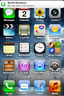 The iPhone 4S Notification Center Alert Style Banners.