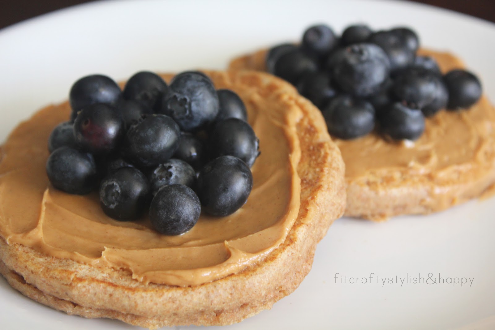 Fit, Crafty, Stylish and Happy Whole wheat pancakes topped with peanut
