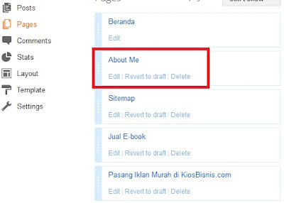Membuat halaman statis pada Blog Membuat halaman statis pada Blog