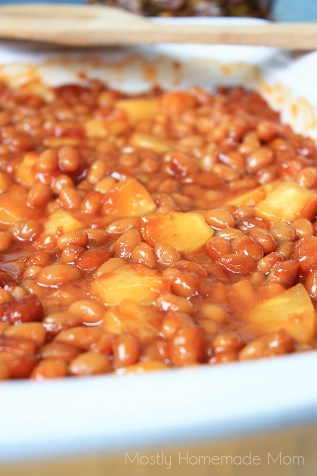Sweet Pineapple Baked Beans Mostly Homemade Mom