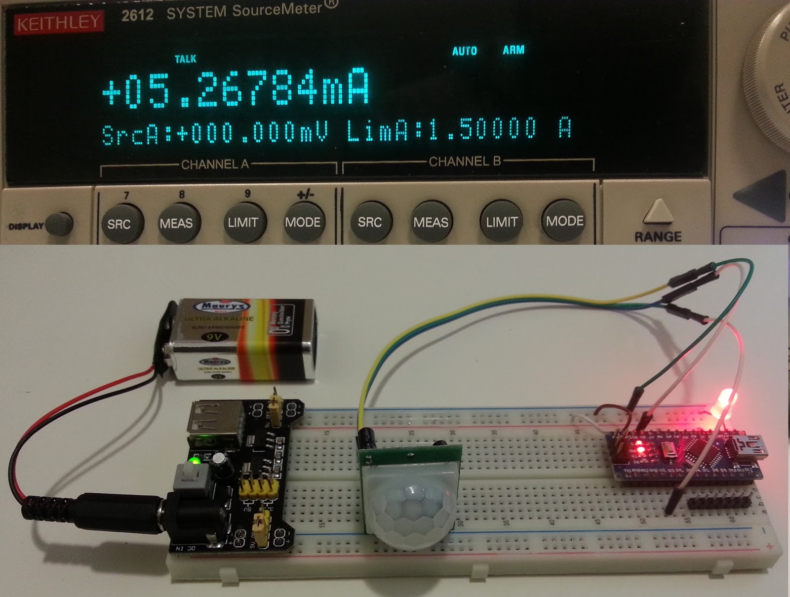 Electromania: PIR Motion Detector With Arduino: Operated at Lowest ...
